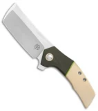 TuffKnives Geoff Blauvelt Custom Mini Nakiri Knife WH Micarta/OD G-10 (3" SW)