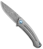 MKM Burnley Arvenis Frame Lock Flipper Knife Titanium (3.35" Damasteel)