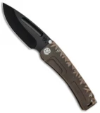 Medford Marauder-H Frame Lock Knife Sculpted Bronze Titanium (4.25" Black) MKT