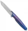 Rike Knife 1707T Integral Frame Lock Knife Blue Titanium (3.75" Satin)