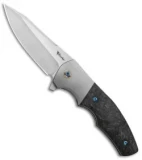 Reate Kirby Lambert Crossroads Liner Lock Knife Gray Ti/Marble CF (3.54" Satin)