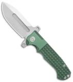 Andre de Villiers Mid-Tech DF Frag Frame Lock Knife Green Ti (3.88" Satin) AdV