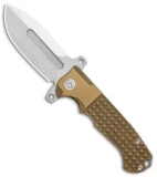 Andre de Villiers Mid-Tech DF Frag Frame Lock Knife Gold Ti (3.88" Satin) AdV