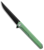 Stedemon Vouking TS06 Frame Lock Knife Green Titanium (3.75" Black)