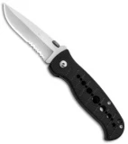 CRKT Crawford Falcon Liner Lock Knife Black Zytel (3" Satin Serr) 6242