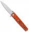 Artisan Cutlery Virginia Liner Lock Knife Orange G-10 (3.8" Satin)