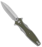 Hinderer Knives Maximus Dagger Flipper Knife OD Green G-10 (3.5" Stonewash)