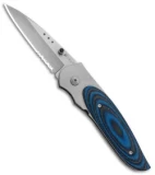 CRKT Viele Wasp Liner Lock Knife Black/Blue G-10 (2.8" Bead Blast Serr) 8012