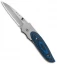 CRKT Viele Wasp Liner Lock Knife Black/Blue G-10 (2.8" Bead Blast Serr) 8012