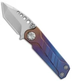 EOS Prawn Tanto Friction Folder Knife Flamed Titanium (2.1" Stonewash)