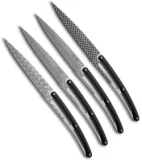 Deejo Geometry Art Steak Knives w/Black paperstone Handles - Set of 4