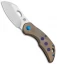 Olamic Cutlery Busker Largo Frame Lock Knife Orange Peel/Timascus (2.5" Satin)