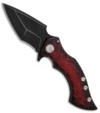 Sergey Rogovets Knives Venom Frame Lock Knife Black/Red Ti (3.6" Black)