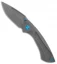 EOS Dorado Frame Lock Knife Bead Blast Ti w/ Blue Hardware (3.6" Bead Blast)