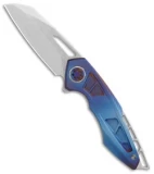 EOS Neptune Flipper Knife Blue Fade Ti (3.1" Stonewash)