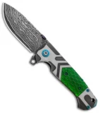 Andre de Villiers Custom TrailBoss Knife Arrow Ti/Green C-Tek (3.875" Damascus)