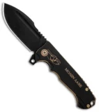 Andre De Villiers Custom "Molon Labe" Harpoon F17 Knife Black Ti (3.875" Black)