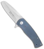 George Muller Custom FL-S Flipper Frame Lock Knife Blue Ano Titanium (3.00" SW)