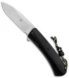 Jason Clark Custom ButterBean Liner Lock Knife Black Canvas Micarta (3" SW)