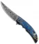 Jason Clark Custom Persian Flipper Knife Timascus (3.75" San Mai Damascus)