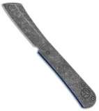 Serge Panchenko Custom Slip-Joint Cleaver Titanium/Blue G-10 (2.6" Stonewash)