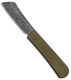 Serge Panchenko Custom Slip-Joint Cleaver Black/Green G-10 (2.6" Stonewash)