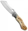 Deviant Blades Prototype Frame Lock Knife Damascus/Mammoth Ivory (3.8" Satin)