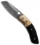Deviant Blades Whale Frame Lock Knife Mokume/Black G-10 (3.7" Damasteel)