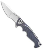 Brian Tighe Custom Tighe Breaker Flipper Knife Blue Ano Integral Ti (3.3" Satin)