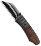 Burr Oak Knives Mini Combat Utility Knife Stabilized Oak (3.375" San Mai)