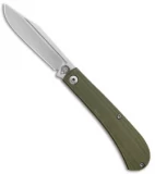Alphahunter Tactical/Gatorbud Gator Tooth Slip Joint Knife Green G-10 (3" Satin)