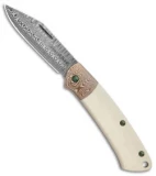 Benchmade Gold Class Proper Slip Joint Knife Ivory G-10/Mokume (2.8" Damasteel)