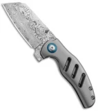 Kizer Mini Sheepdog C01C Frame Lock Knife Titanium (2.6" Vinland Damasteel)