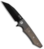 Chaves Ultramar Sangre Street Flipper Knife Green Canvas Micarta (3.4" Black SW)