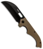 VDK Large Goat Frame Lock Knife Tan G-10  (3.75" Black)