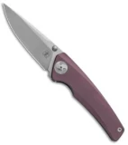 Aiorosu Knives Zong Frame Lock Knife Purple Titanium (3.1" Stonewash) AZ05