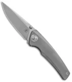 Aiorosu Knives Zong Frame Lock Knife Sandblast Titanium (3.1" Stonewash) AZ01