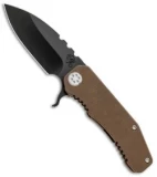 Medford 187F Frame Lock Flipper Knife Bronze Ti Tumbled (3.4" Black) MKT