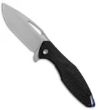Koenig Arius Frame Lock Knife Patterned Black Micarta (3.5" Stonewash)