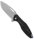 Koenig Arius Frame Lock Knife Contoured Black Micarta (3.5" Stonewash)