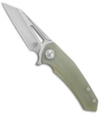Aiorosu Knives Tornado Liner Lock Flipper Knife Jade G-10 (3.8" Stonewash) AT02