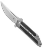 Begg Steelcraft 3/4 Kwaiken Flipper Knife CF/Gray Ti (3.5" Satin)