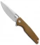 Rike Knife 802BR Frame Lock Knife Brown G-10 (3.8" Bead Blast)