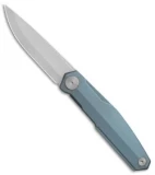 Real Steel S3 Puukko Flipper Frame Lock Knife Blue Ti (3.5" Bead Blast) 9522