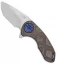 Curtiss Knives F3 Compact Frame Lock Heat Ano Ti w/ Blue Ano Hardware (2.5" SW)