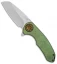 Curtiss Knives F3 Medium Wharncliffe Frame Lock Green Ano Ti Bronze HW (3.1" SW)