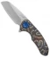 Curtiss Knives F3 Medium Wharncliffe Frame Lock Heat Ano Ti w/ Blue HW (3.1" SW)