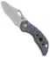 Olamic Cutlery Busker Gusto Frame Lock Blue Seabed Ti w/ Gold Holes (2.5" Satin)