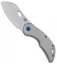 Olamic Cutlery Busker Largo Frame Lock Knife Ti w/ Blue S-Backbar (2.5" Satin)
