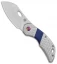 Olamic Cutlery Busker Largo Frame Lock Knife Jeweled w/ Blue Juma (2.5" Satin)